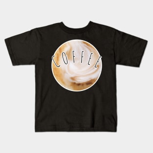 Cofffe Round Photo Art Kids T-Shirt